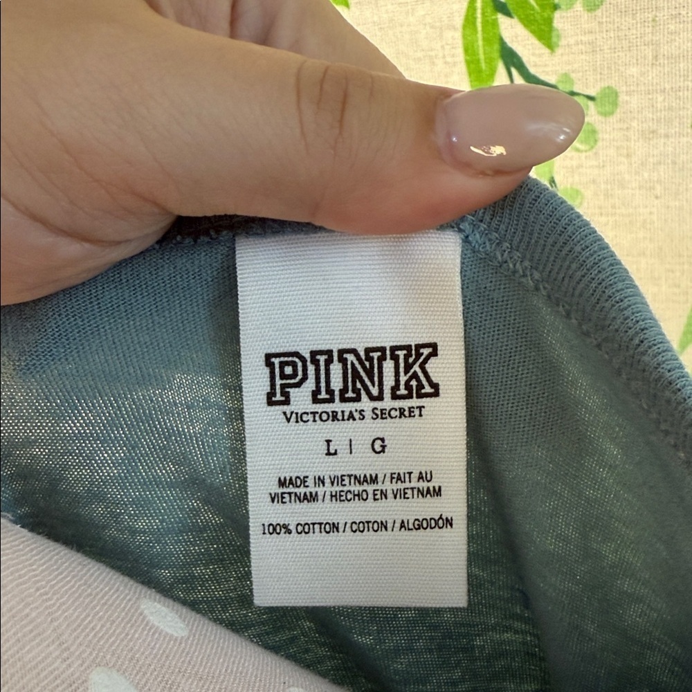 PINK Victoria's Secret Teal Long Sleeve Tee B4 - Picture 2 of 2